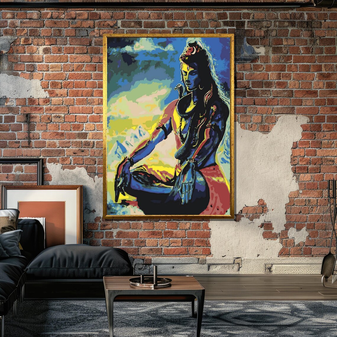 Lord Shiva Meditation Art, Abstract Spiritual Artwork - Image 6