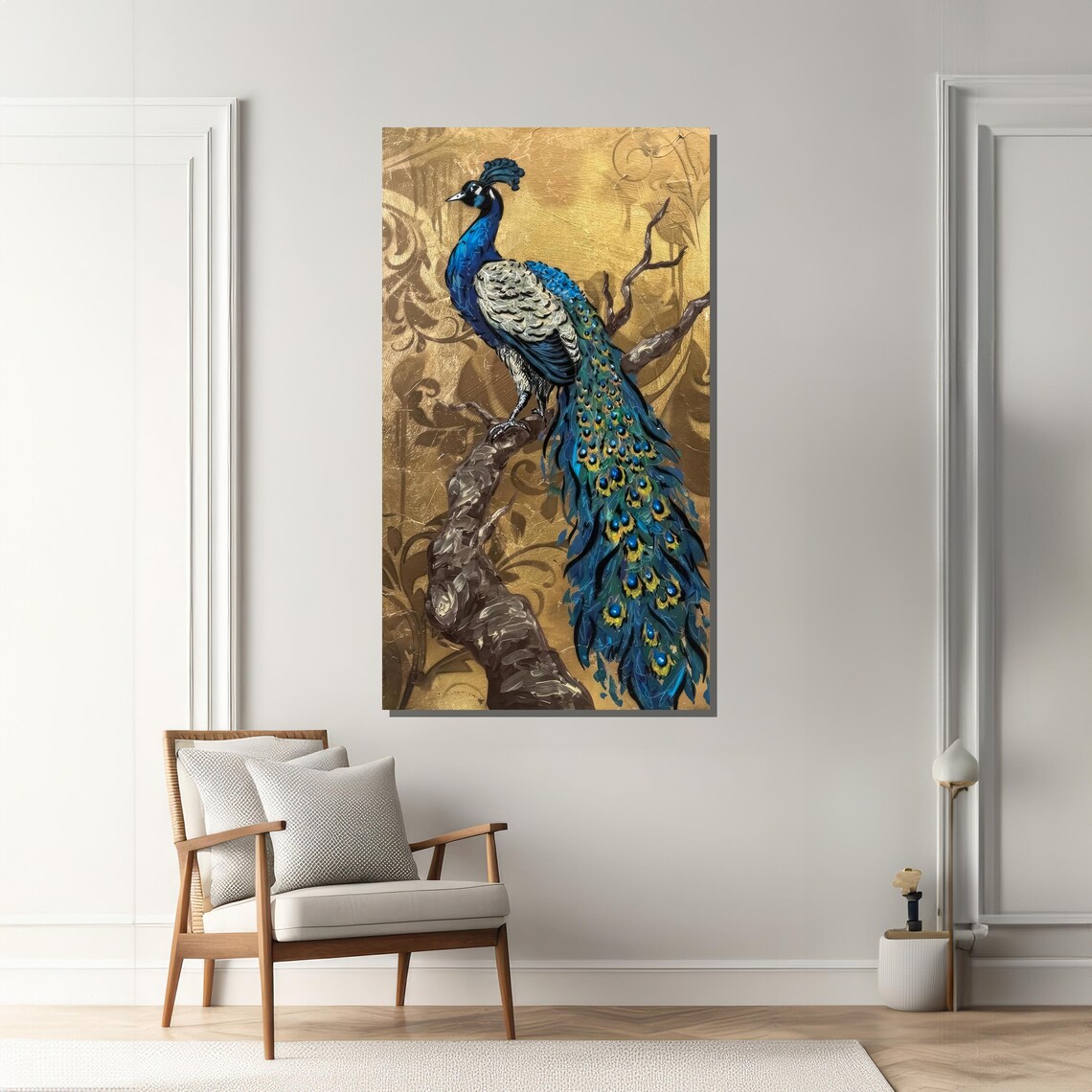 Majestic Peacock, Elegant Realism Decorative Art - Image 2