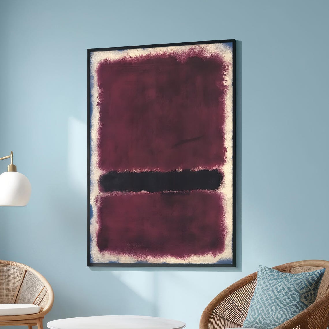 Mark Rothko Inspired Burgundy and Black Color Field Abstract Poster