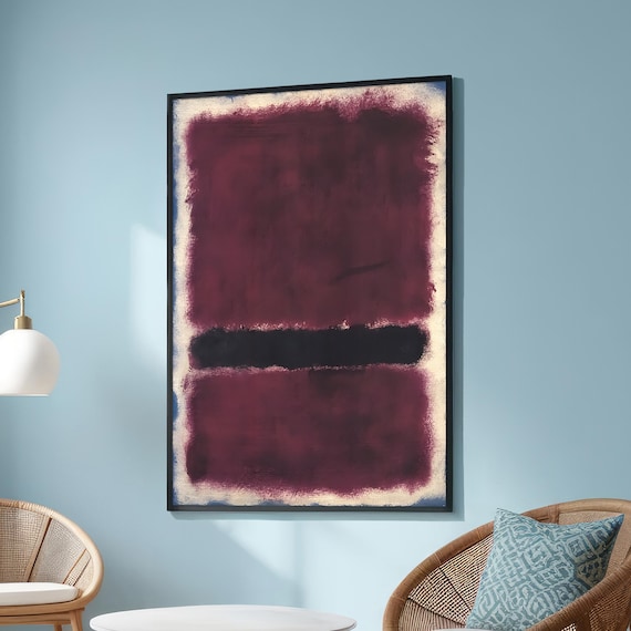 Mark Rothko Inspired Burgundy and Black Color Field Abstract Poster