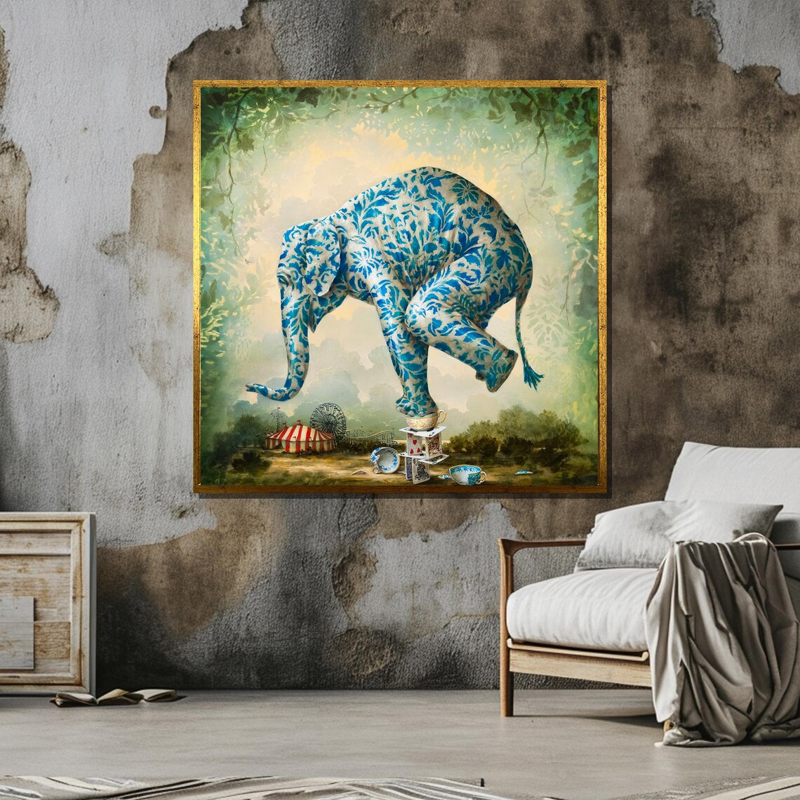 Surreal Elephant by Kevin Sloan, Whimsical Art Print - Image 6