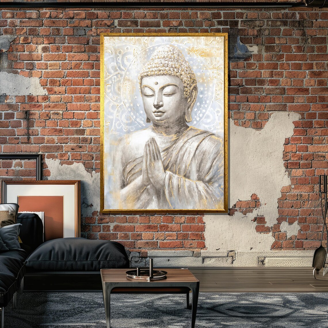 Golden Meditating Buddha, Spiritual Zen Wall Art - Image 6