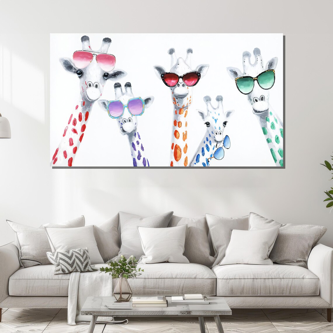 Colorful Giraffes - Traditional Travel Poster - Image 2