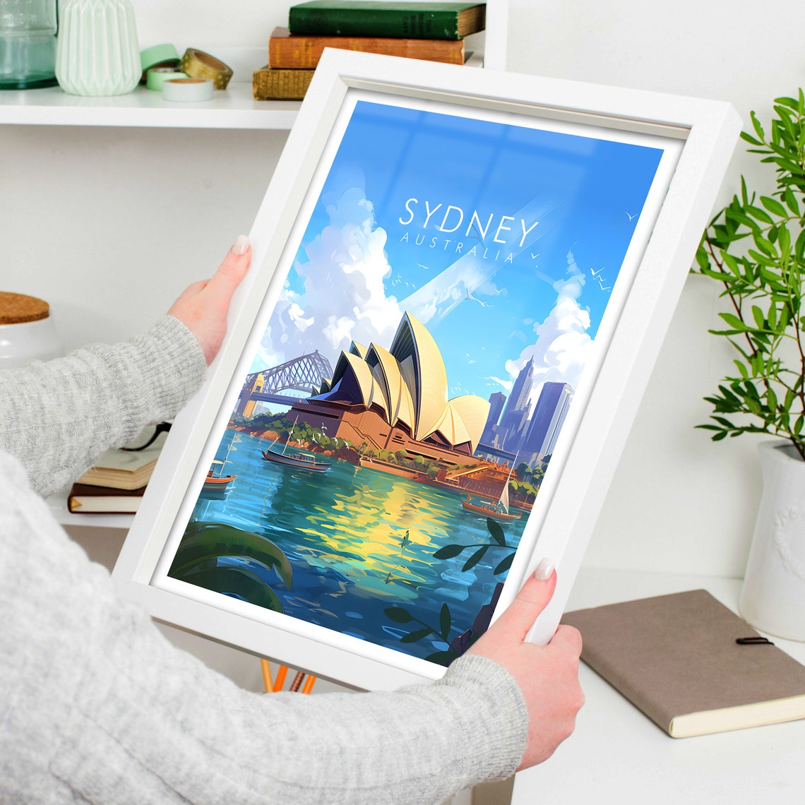 Sydney Australia Opera House Harbour Bridge Sunset Travel Poster - Image 4