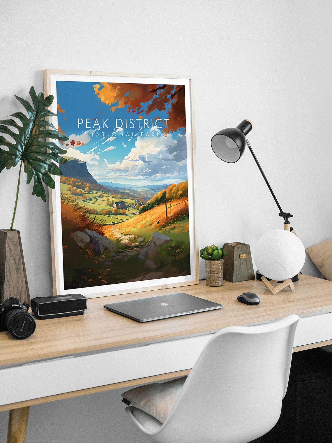 Peak District National Park Autumn Valley Hiking Travel Poster - Image 2
