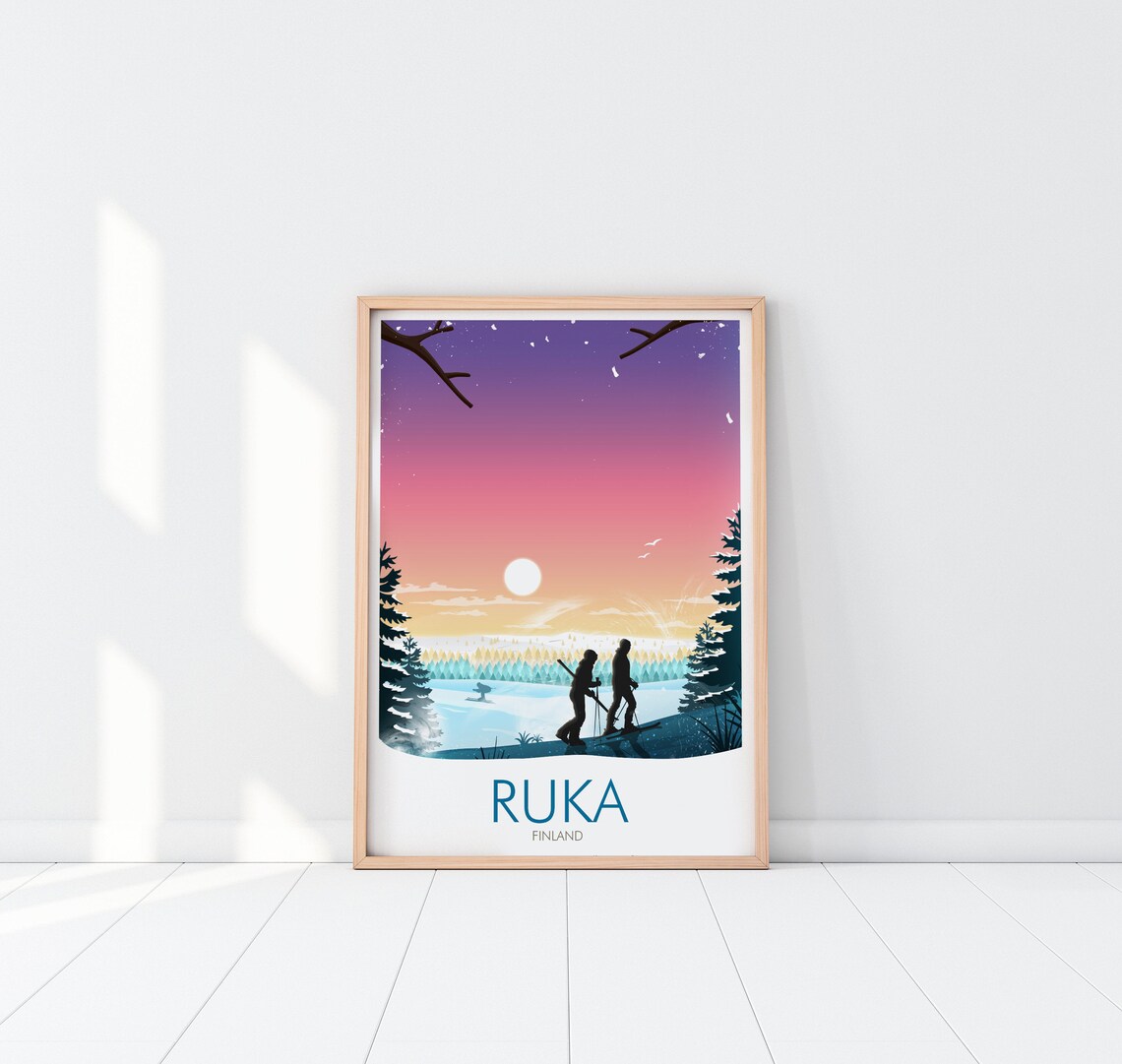 Finland Print Ruka, Abstract Modern Travel Poster - Image 3