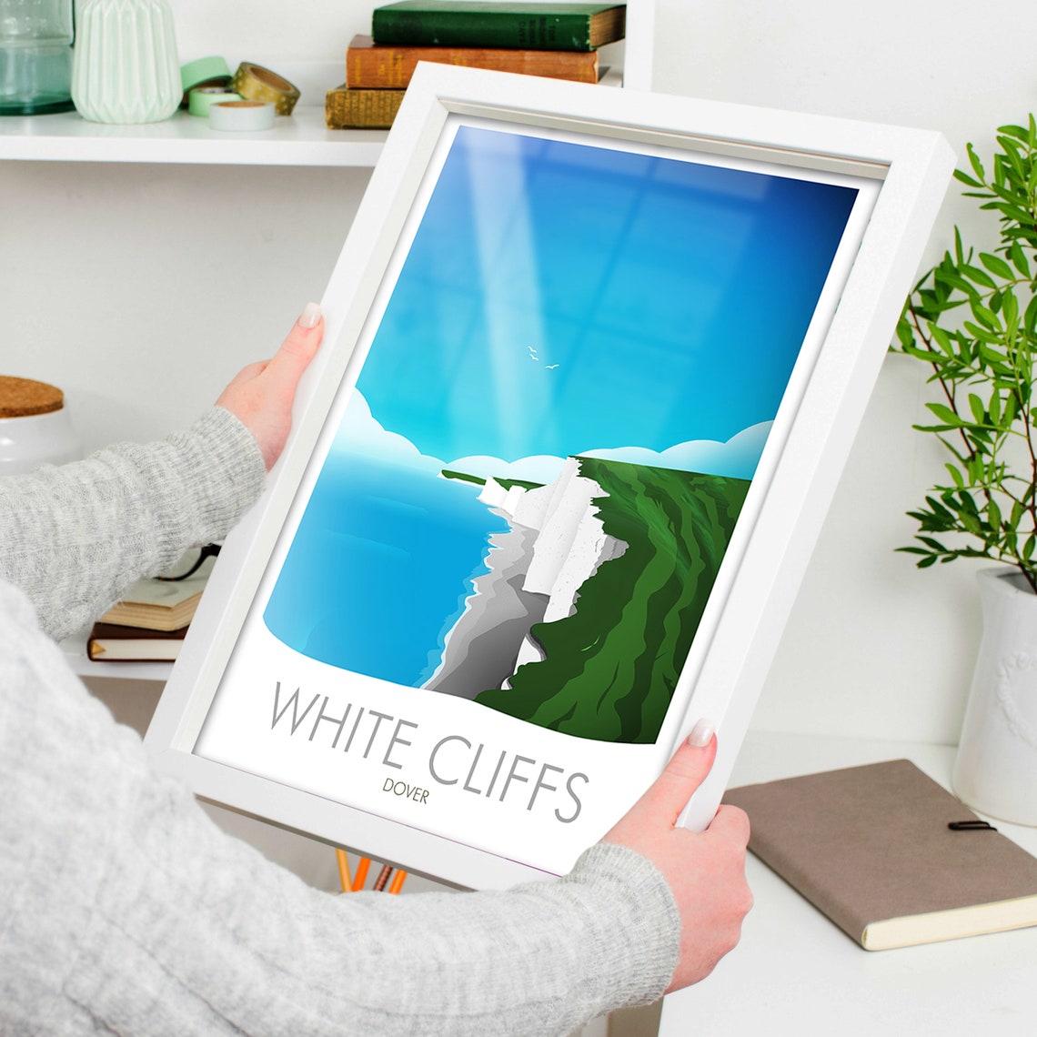 White Cliffs of Dover England Chalk Cliffs Sea Sunbeam Poster - Image 3