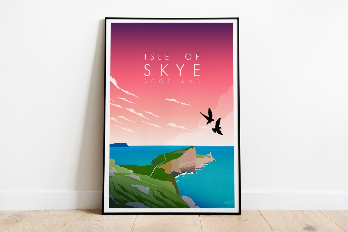 Isle Of Skye Travel Poster, Scotland Landscape - Image 2