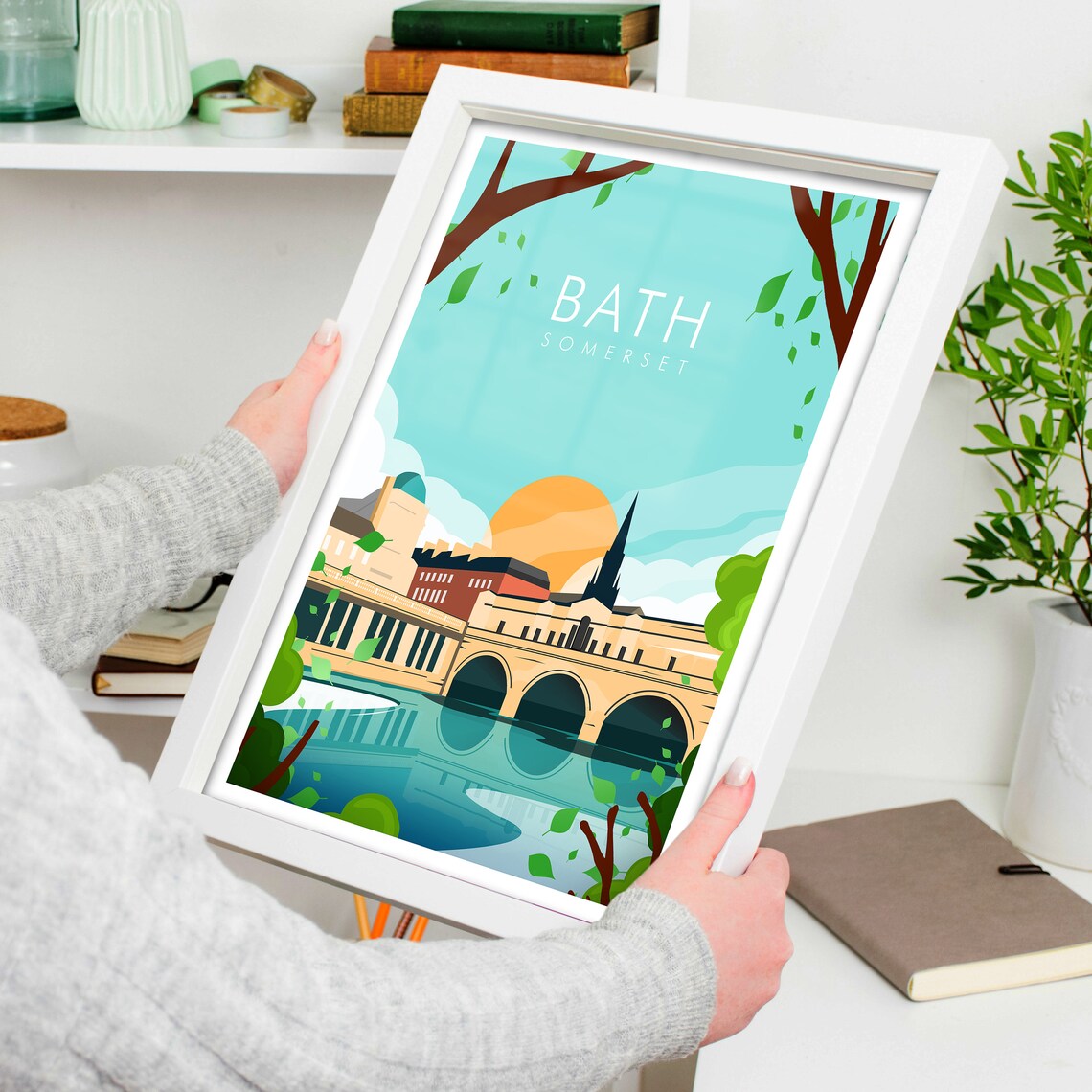 Bath Somerset Pulteney Bridge Travel Poster - Image 3