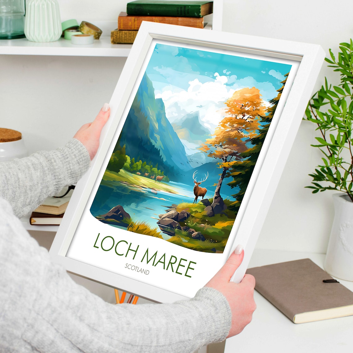 Loch Maree Travel Poster, Lake Landscape Art Print - Image 4