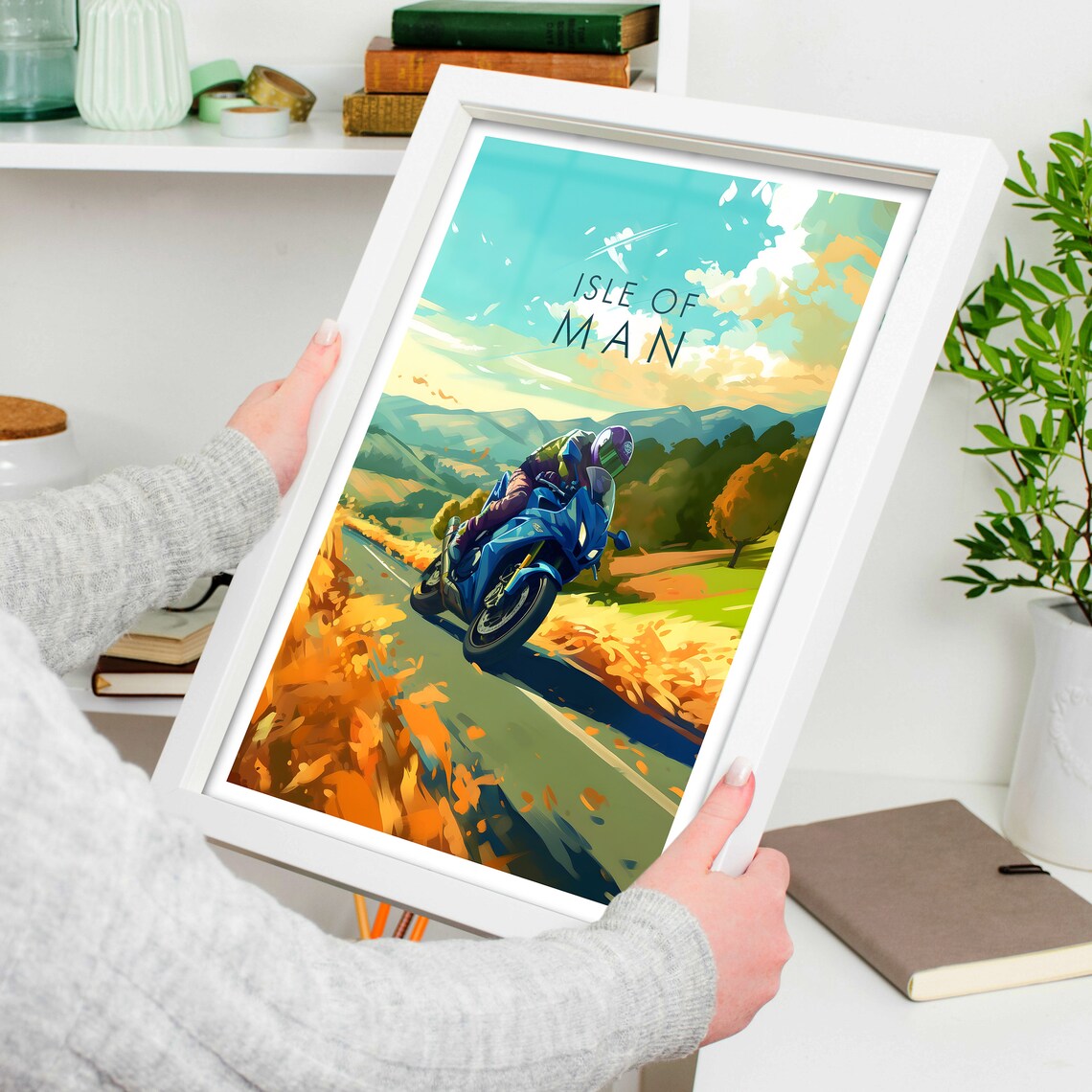 Isle Of Man Motorcycle Road Racing Green Hills Countryside Poster - Image 4