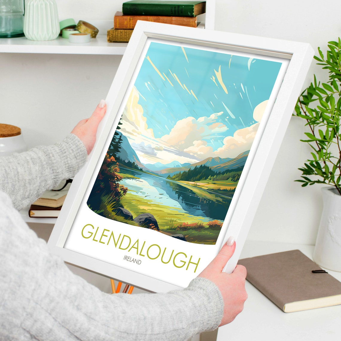 Glendalough Ireland Peaceful Valley Lake Mountain Landscape Poster - Image 4
