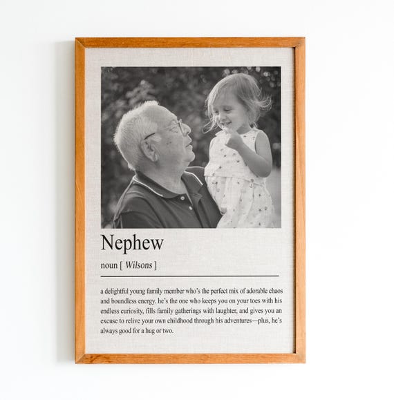 Personalized Nephew Definition Print Wall Art Print Gifts Wall Art Print Custom Photos Gift Nephew Print Birthday Gift