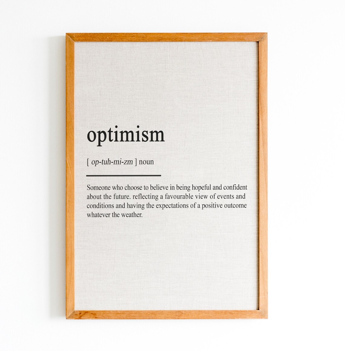 Optimism Definition Hopeful Outlook Dictionary Typography Poster for Home - Image 2