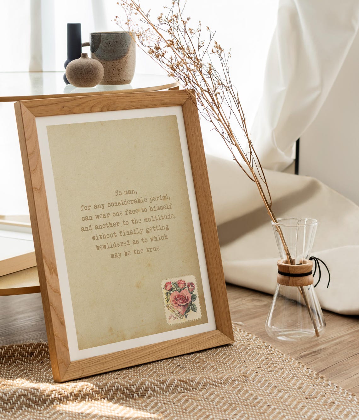 Nathaniel Hawthorne One Face to Himself Literary Quote Poster - Image 2