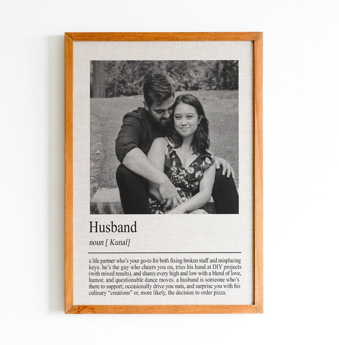 Personalized Husband Photo Definition Romantic Keepsake Gift Poster