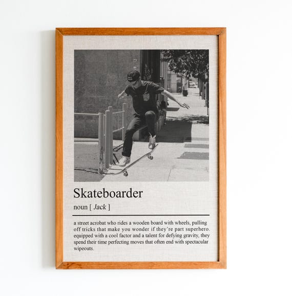 Personalized Skateboarder Definition Print Art Print Stepbrother Print Custom Photos Gift Quote Print Wall Art Skateboarder Gift