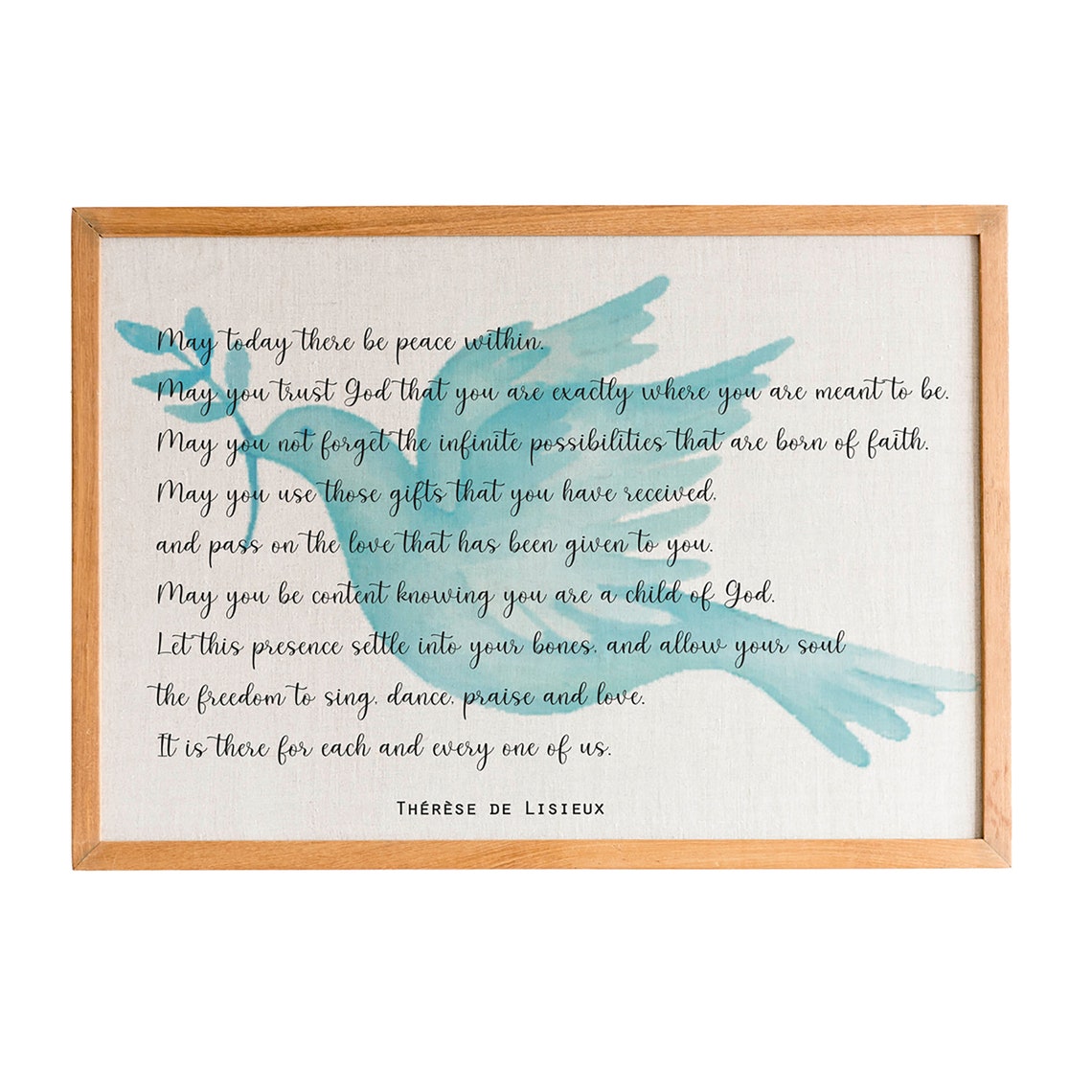 May Today There Be Peace Within Therese De Lisieux Prayer Poster