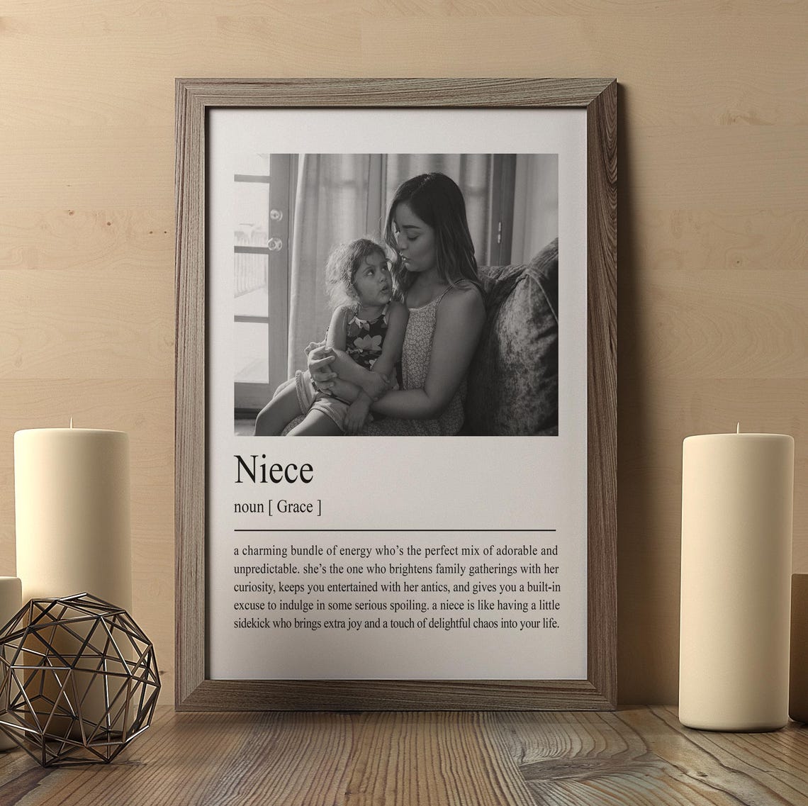 Personalized Niece Definition Print Art Print Gifts Niece Gift Custom Photos Gift Quote Print Wall Art - Image 2