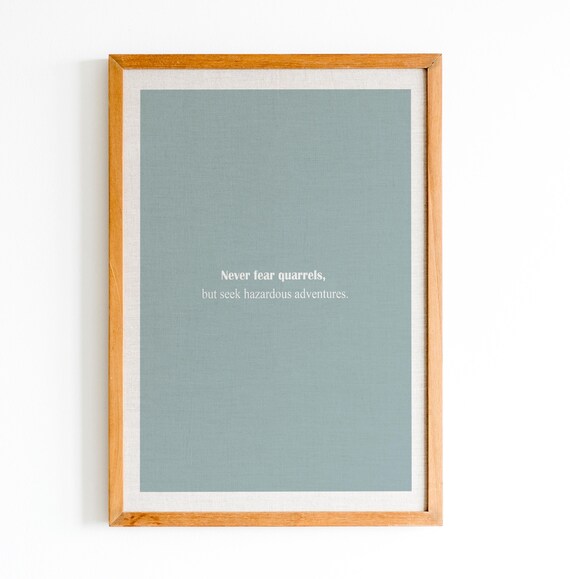 Three Musketeers Adventure Quote Minimalist Sage Linen Book Poster