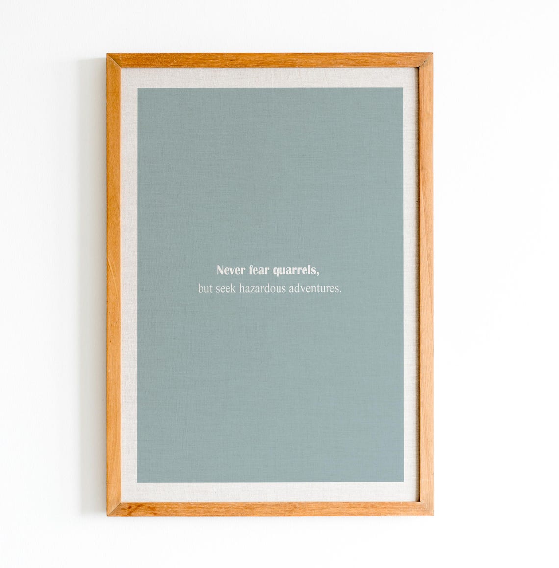 Three Musketeers Adventure Quote Minimalist Sage Linen Book Poster