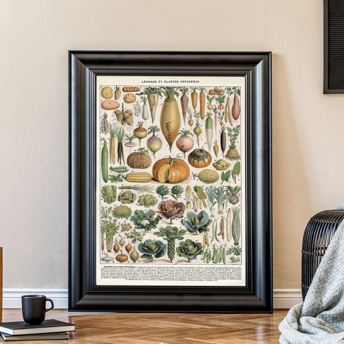 Vintage French Vegetable Chart Légumes Botanical Kitchen Art Poster - Image 2