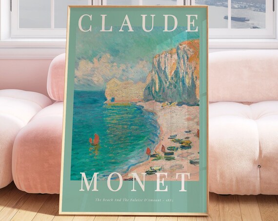 Claude Monet The Beach And Falaise DAmont 1885 Impressionist Seascape Poster
