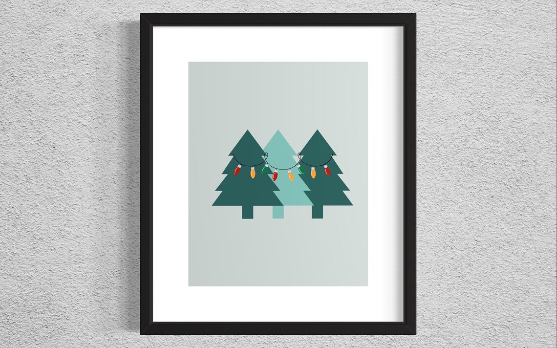 Christmas Tree Wall Art Decor, Festive Holiday Lights - Image 3