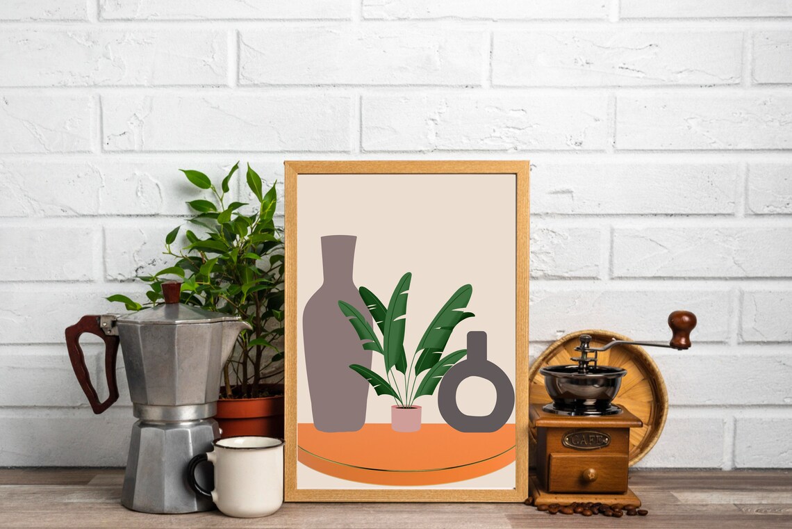 Boho Vase Botanical Art Print, Bohemian Decor - Image 3
