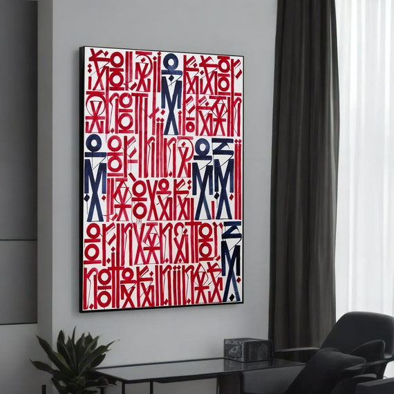Colorful Abstract Graffiti Art Print, Modern Wall Decor