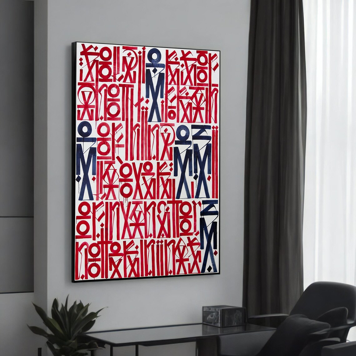 Colorful Abstract Graffiti Art Print, Modern Wall Decor
