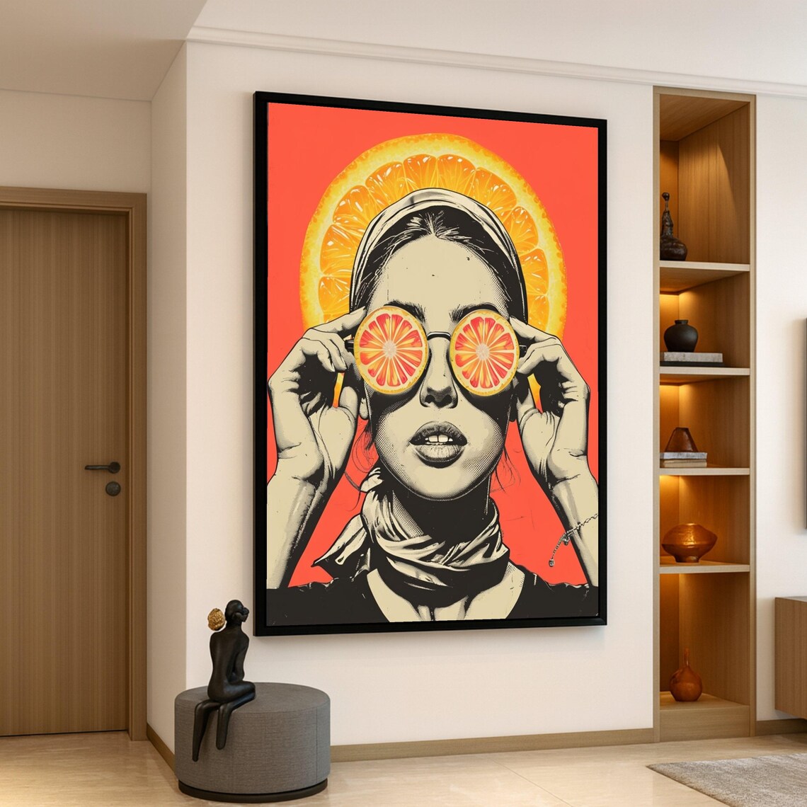 Retro Citrus Vision Poster Print, Pop Woman