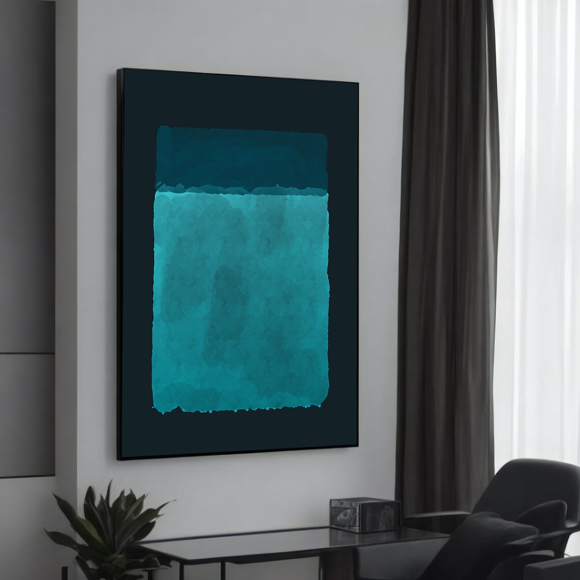Mark Rothko Blue and Teal Abstract Art Print
