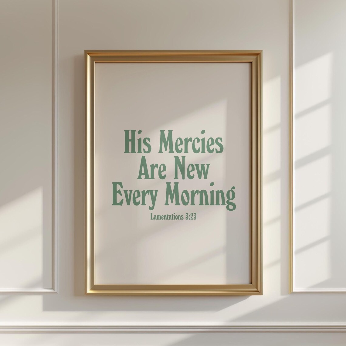 His Mercies Are New Every Morning Green Serif Lamentations 323 Poster