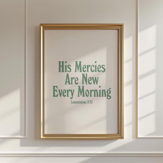 Lamentations 3 Christian Wall Art Bible Verse Wall Art Minimalist Christian Quote Print Trendy Apartment Decor Christian Prints