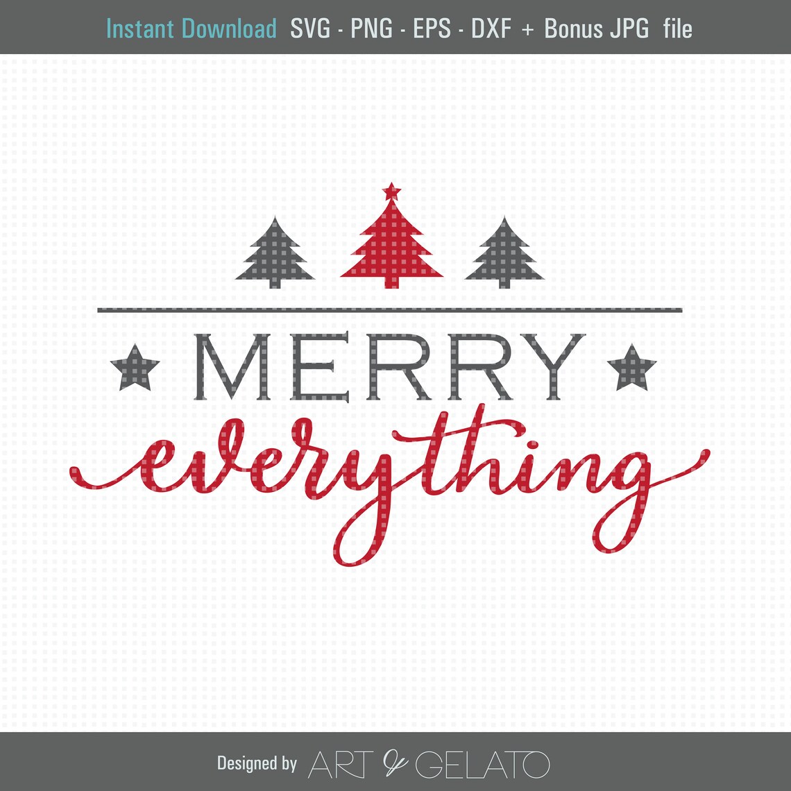 Merry Everything Farmhouse Christmas Tree Holiday Sign Poster
