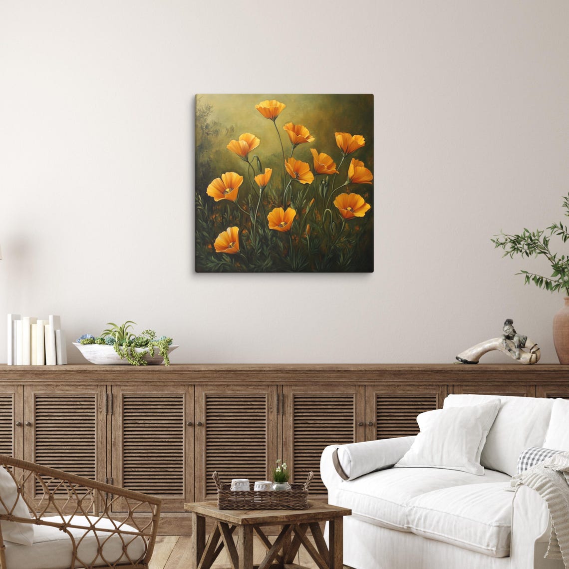 California Poppy Print Large Painting Print Flower Wall Art Nature Art California Poppy Painting Print Large Wall Art - Image 5