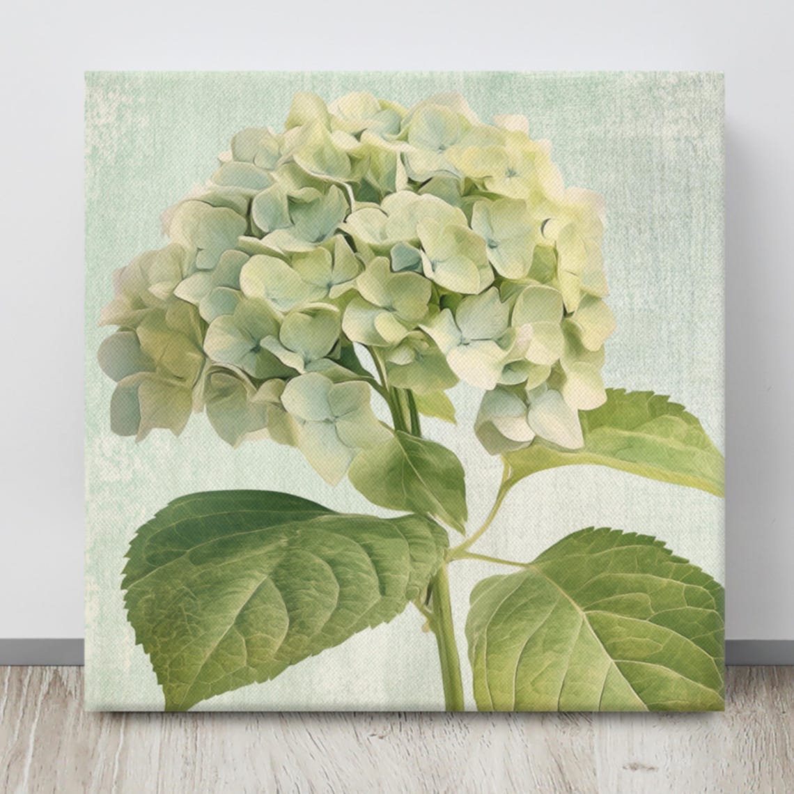 White Green Hydrangea Bloom Vintage Botanical Style Art Poster - Image 4