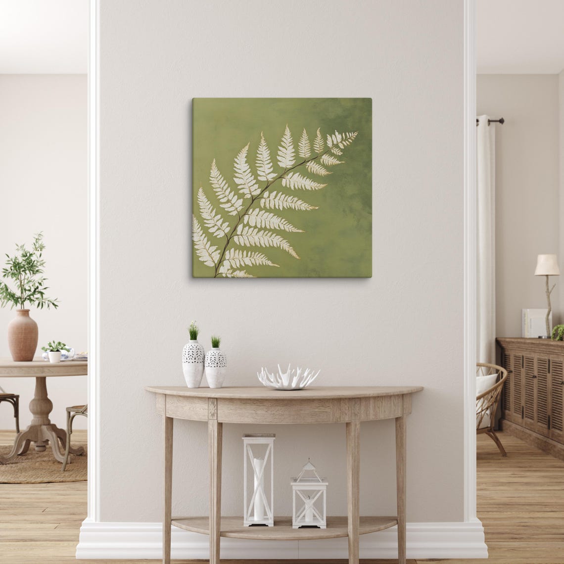 Lace Fern Print Lace Fern Painting Print Plant Wall Art Green Wall Art Microlepia Strigosa Plant Wall Art - Image 2