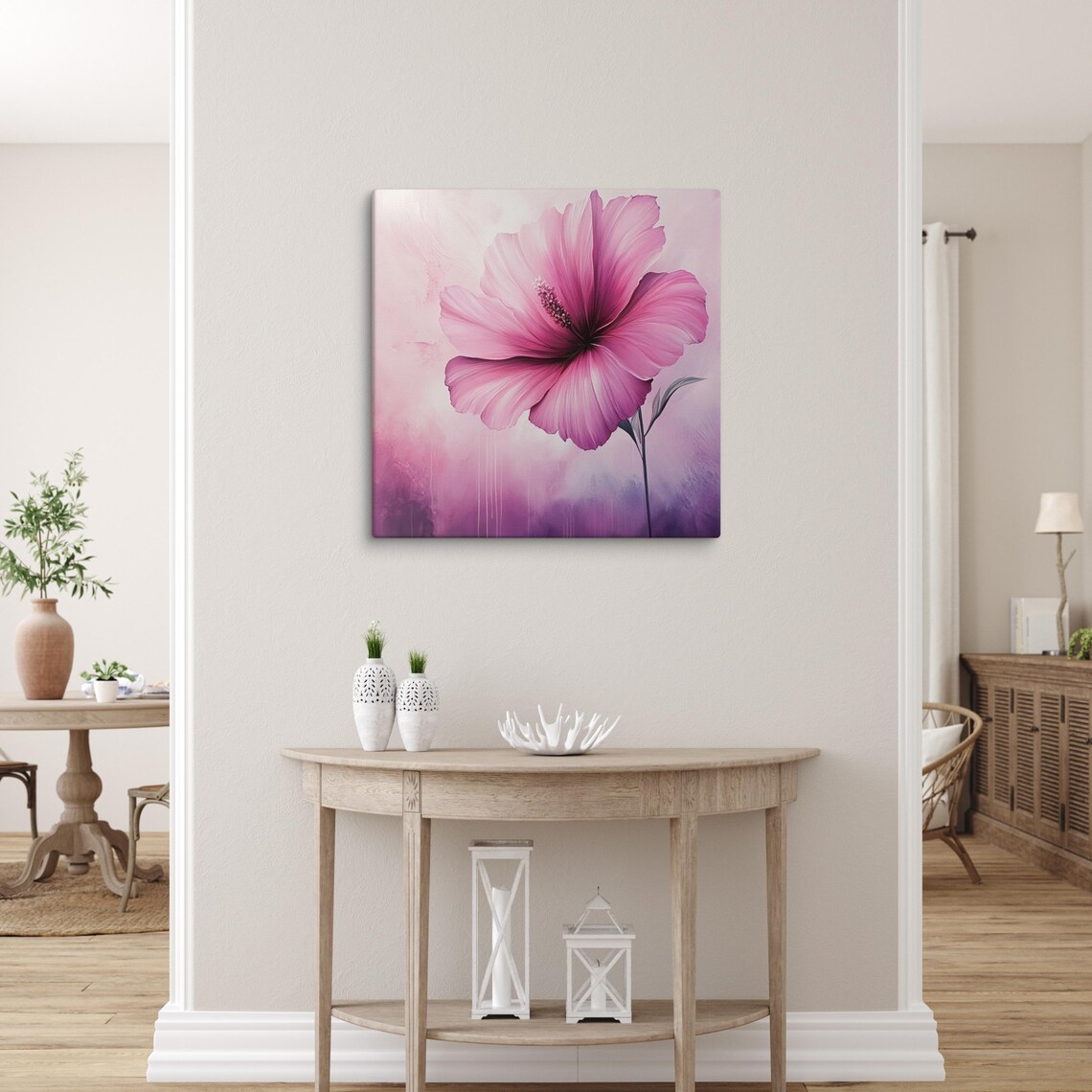Pink Musk Flower Print Pink Wall Art Musk Monkey Flower Painting Print Wall Art Pink Flower Wall Art Musk Flower Art - Image 5