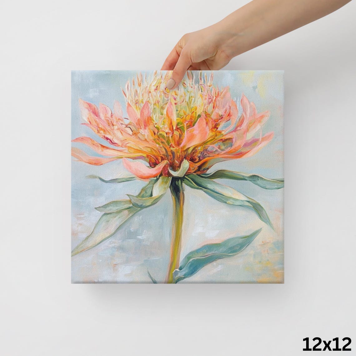 Peach Flower Wall Art Flower Painting Print Pink Flower Art Nature Wall Art Flower Wall Art Living Room Art - Image 2