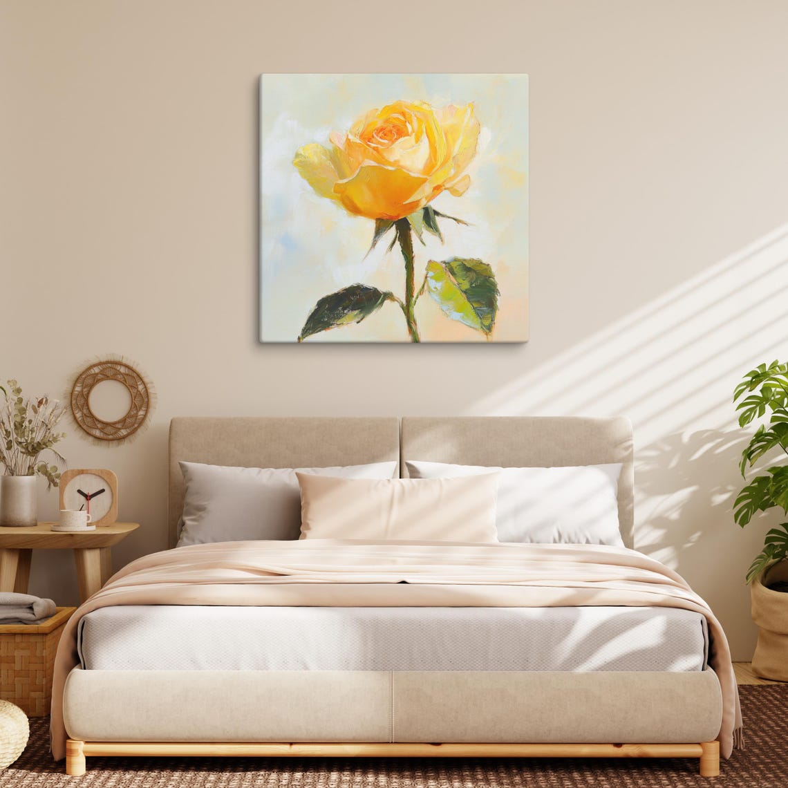 Yellow Rose Print Painting Print Flower Art Rose Painting Print Living Room Art Yellow Wall Art Aesthetic Home Decor - Image 2