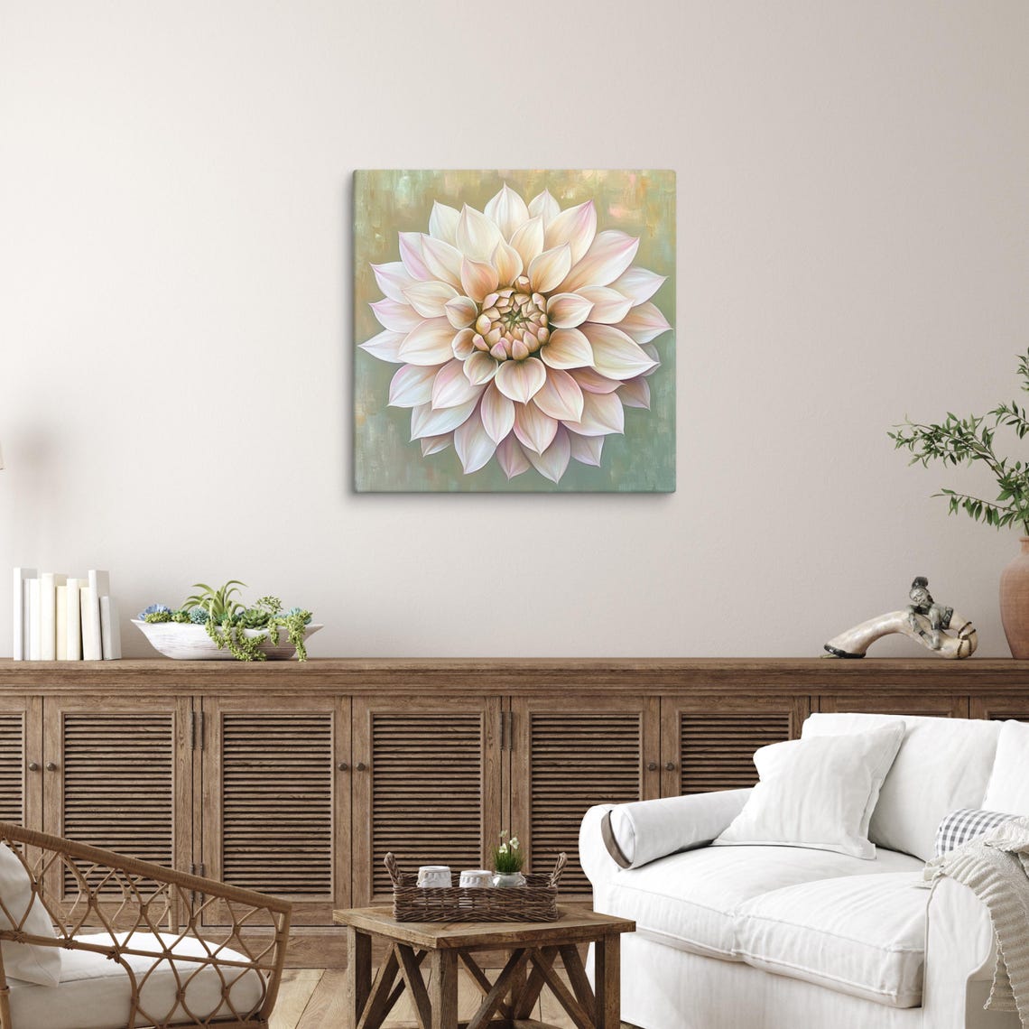 Pink Dahlia Print Large Painting Print Flower Wall Art Nature Art Dahlia Art Dahlia Painting Print Pink Wall Art - Image 5