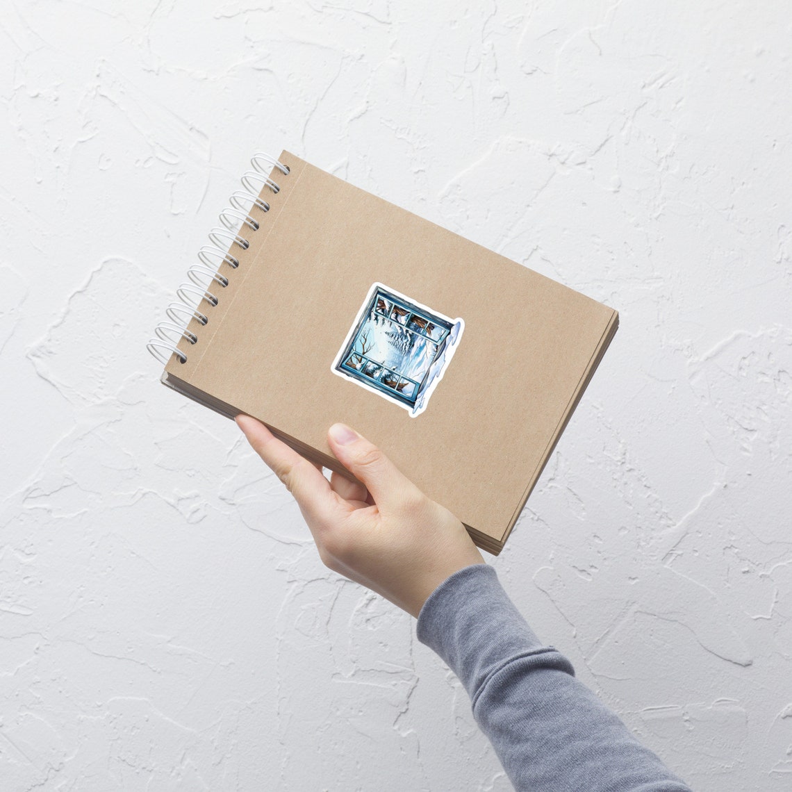 Winter Forest Through Snowy Window Magical Winter Scene Poster - Image 3