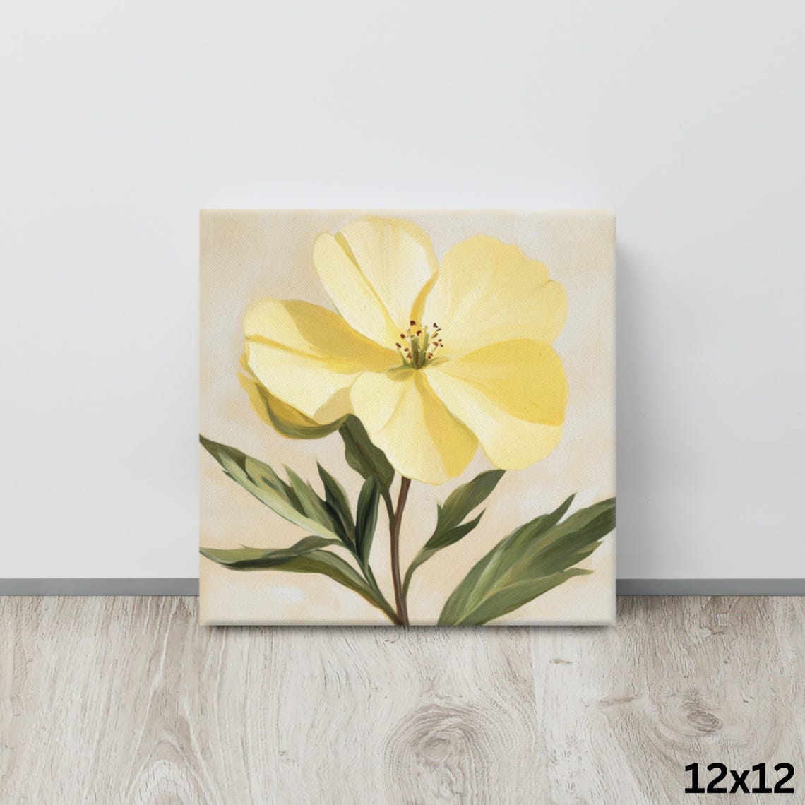 Yellow Evening Primrose Single Wildflower Bloom Botanical Art Poster