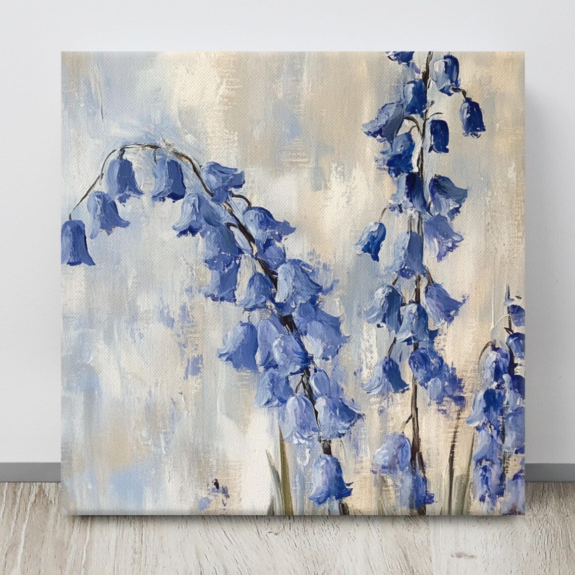 Bluebell Stems Loose Watercolor Pale Blue Grey Floral Art Poster - Image 4