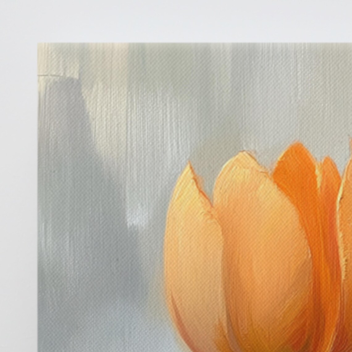 Orange Tulip Bloom Close Up Single Flower Painting Print Poster - Image 3