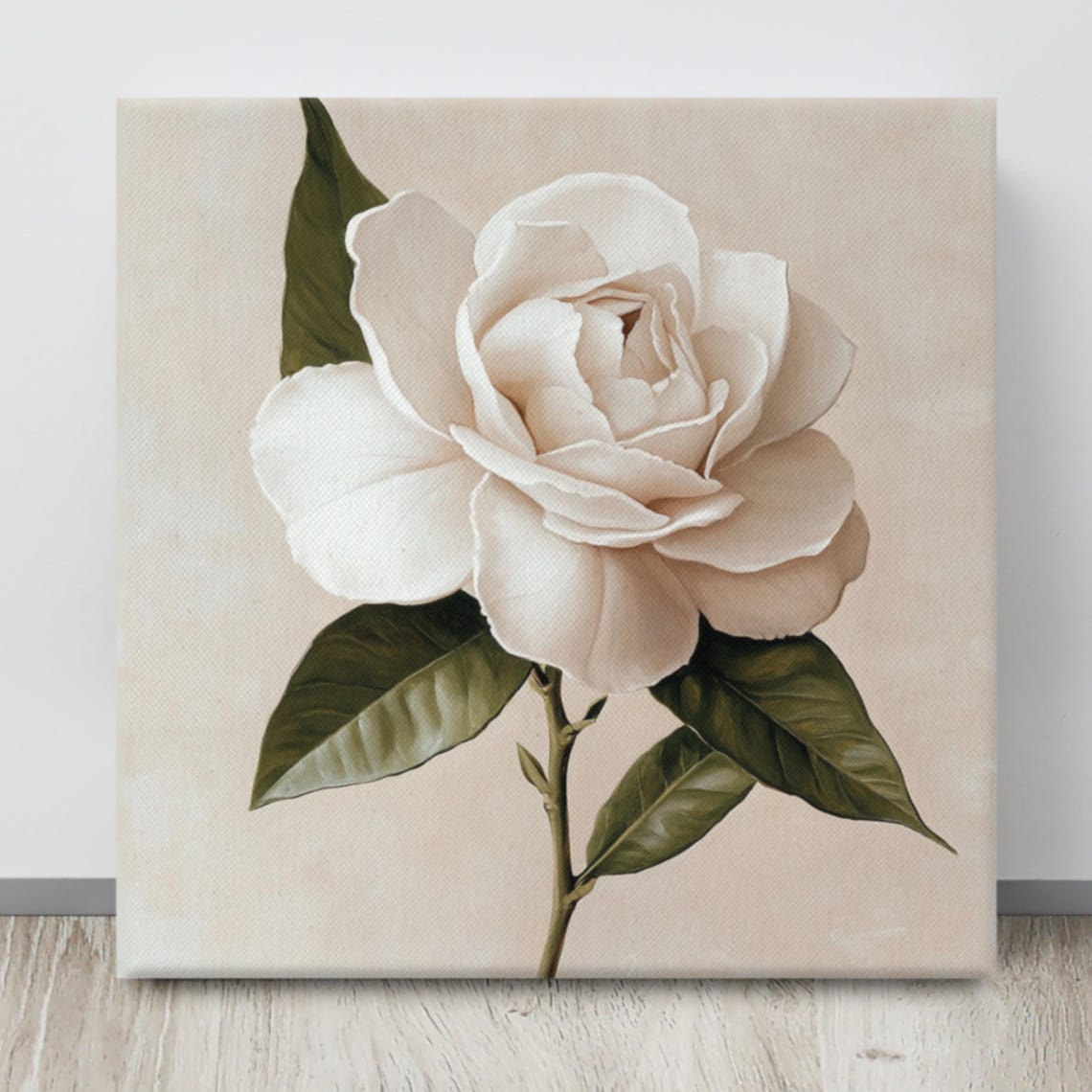 Classic White Rose Cream Beige Timeless Botanical Painting Poster - Image 4