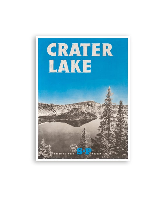 Crater Lake Poster National Park Art Oregon Travel Print Home Decor Xr2839