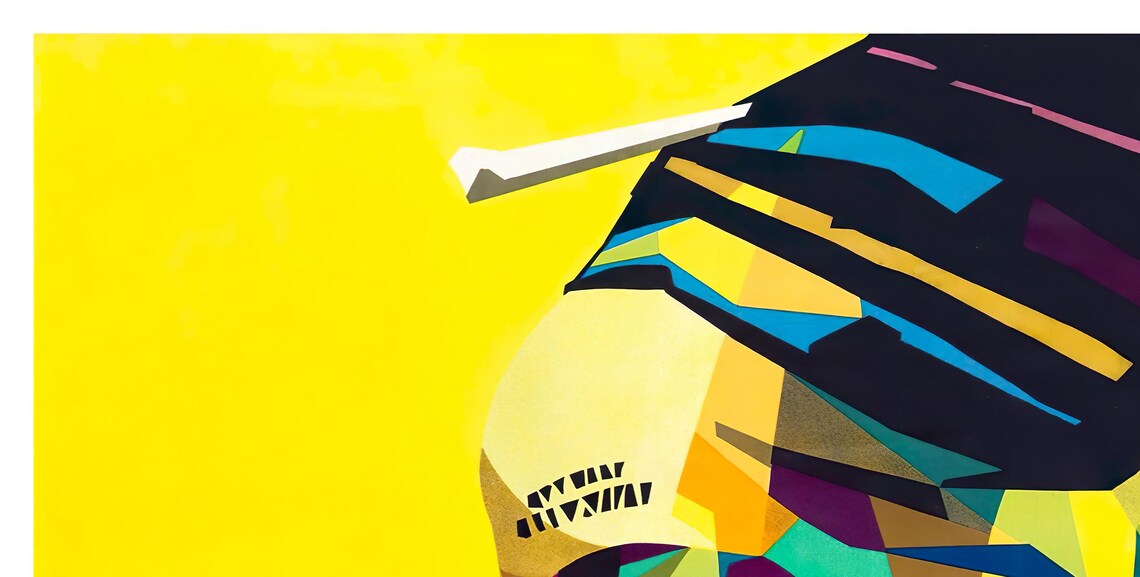 Sabena Africa Geometric Portrait Belgian Airline Vintage Travel Poster - Image 2
